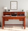 Bushley Sheesham Wood Writing Table In Scratch Resistant Honey Oak Finish