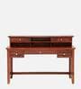 Bushley Sheesham Wood Writing Table In Scratch Resistant Honey Oak Finish