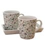 Kenneth 300ml Multicolour (Set of 3) Stoneware Coffee Mug with Platter