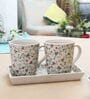 Kenneth 300ml Multicolour (Set of 3) Stoneware Coffee Mug with Platter