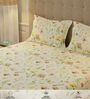 Buttercream Floral 200 TC Cotton Single Bedsheet with 1 Pillow Cover