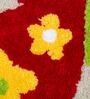 Red Abstract Microfibre 18 x 22 Inches Kids Floor Mat