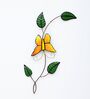 Butterfly On Leaf Multicolour Handmade Metal Wall Art