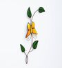 Butterfly On Leaf Multicolour Handmade Metal Wall Art