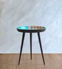 Butterfly End Table In Blue Finish
