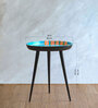 Butterfly End Table In Blue Finish