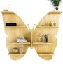 Butterfly Shape Backlit Designer Wooden Wall Shelf