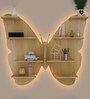 Butterfly Shape Backlit Designer Wooden Wall Shelf