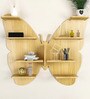 Butterfly Shape Backlit Designer Wooden Wall Shelf