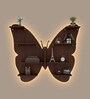 Butterfly Shape Backlit Designer Wooden Wall Shelf