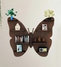 Butterfly Shape Backlit Designer Wooden Wall Shelf