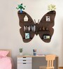 Butterfly Shape Backlit Designer Wooden Wall Shelf