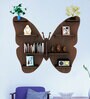 Butterfly Wall Shelf With Back Light In Walnut Finish