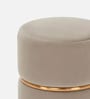 Buxom Velvet Pouffe In Beige Colour