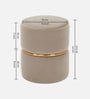 Buxom Velvet Pouffe In Beige Colour