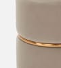 Buxom Velvet Pouffe In Beige Colour