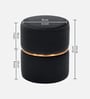 Buxom Velvet Pouffe In Black Colour
