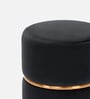 Buxom Velvet Pouffe In Black Colour