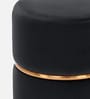 Buxom Velvet Pouffe In Black Colour