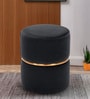 Buxom Velvet Pouffe In Black Colour