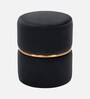 Buxom Velvet Pouffe In Black Colour