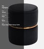 Buxom Velvet Pouffe In Black Colour