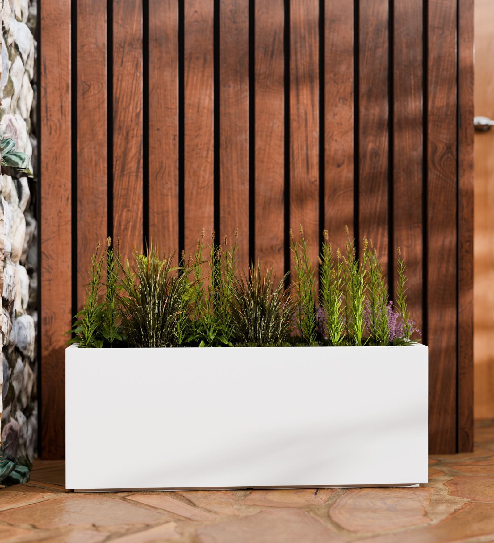 BXT White 36 Inch German Polymer Rectangular Plant Container