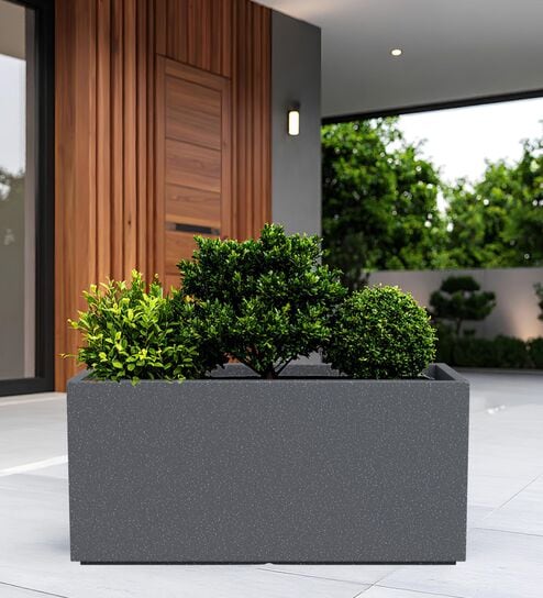 BXT Grey 24 Inch German Polymer Rectangular Plant Container