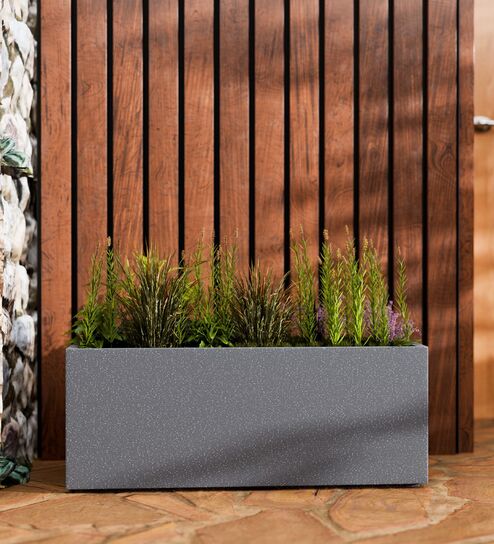 BXT Grey 36 Inch German Polymer Rectangular Plant Container