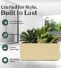 BXT Beige 21 Inch German Polymer Rectangular Plant Container