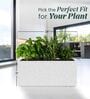 BXT Marble White 24 Inch German Polymer Rectangular Plant Container