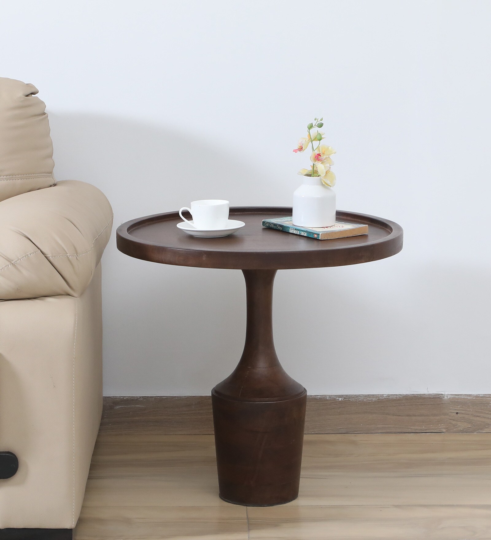 Byron Solid Wood End Table In Walnut Finish