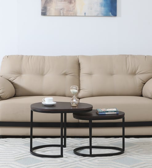 Byron Solid Wood Nesting Coffee Table Set In Dark Walnut Finish