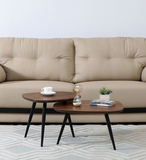 Byron Solid Wood Nesting Coffee Table Set In Natural Finish