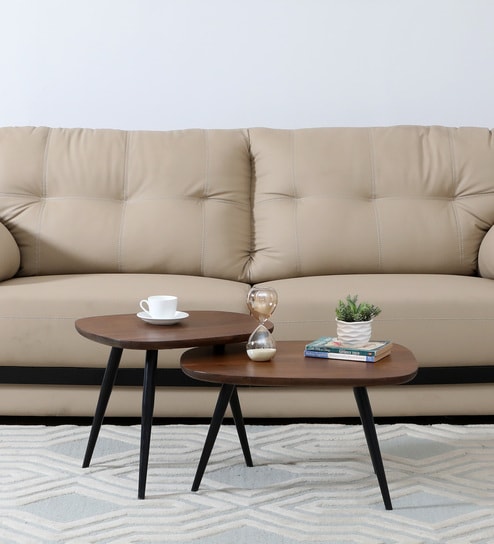 Byron Solid Wood Nesting Coffee Table Set In Natural Finish