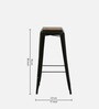 Byron Metal Bar Stool In Black Colour