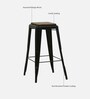 Byron Metal Bar Stool In Black Colour