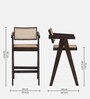 Byron Solid Wood Bar Chair In Sandblasted Walnut Finish