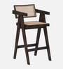 Byron Solid Wood Bar Chair In Sandblasted Walnut Finish