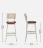 Byron Solid Wood Bar Chair In Sandblasted White Distress Finish