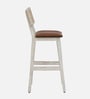 Byron Solid Wood Bar Chair In Sandblasted White Distress Finish