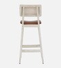 Byron Solid Wood Bar Chair In Sandblasted White Distress Finish
