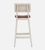 Byron Solid Wood Bar Chair In Sandblasted White Distress Finish