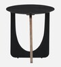 Byron Solid Wood End Table In Wirebrush Natural & Black Finish