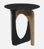 Byron Solid Wood End Table In Wirebrush Natural & Black Finish