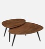 Byron Solid Wood Nesting Coffee Table Set In Natural Finish