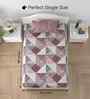 Byzantium Violet Autumn Delight Single 186 TC Cotton Bedsheet With 1 Pillow Cover