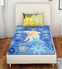 Frozen Themed Single Bedsheet with 1 Pillow Cover in Blue Colour