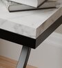 C End Table In Black and White Marble With Black Steel Base Finish