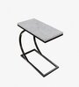 C End Table In Black and White Marble With Black Steel Base Finish